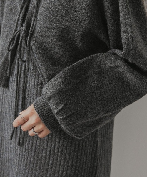 rectangle（レクタングル）の「2wayニットカーデワンピースセット（ニット/セーター・レディース・ブラウン/ホワイト/チャコールグレー・FREE）」の12枚目の写真