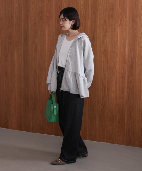 Bou Jeloud（ブージュルード）の「ペプラムフレアパーカー（パーカー・レディース・キャメル/グレー/ブラック・FREE）」の8枚目の写真