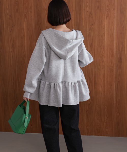 Bou Jeloud（ブージュルード）の「ペプラムフレアパーカー（パーカー・レディース・キャメル/グレー/ブラック・FREE）」の9枚目の写真