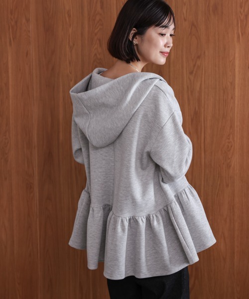 Bou Jeloud（ブージュルード）の「ペプラムフレアパーカー（パーカー・レディース・キャメル/グレー/ブラック・FREE）」の11枚目の写真