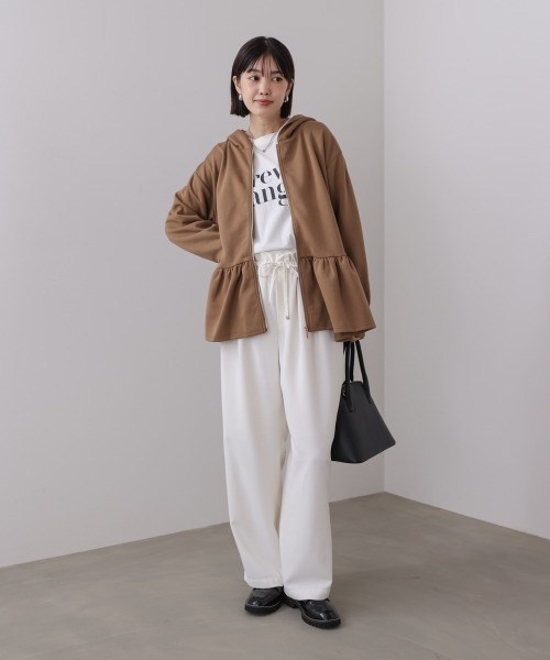 Bou Jeloud（ブージュルード）の「ペプラムフレアパーカー（パーカー・レディース・キャメル/グレー/ブラック・FREE）」の15枚目の写真