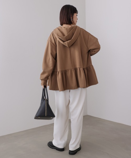 Bou Jeloud（ブージュルード）の「ペプラムフレアパーカー（パーカー・レディース・キャメル/グレー/ブラック・FREE）」の20枚目の写真