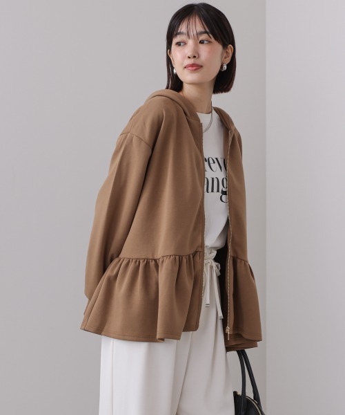 Bou Jeloud（ブージュルード）の「ペプラムフレアパーカー（パーカー・レディース・キャメル/グレー/ブラック・FREE）」の22枚目の写真