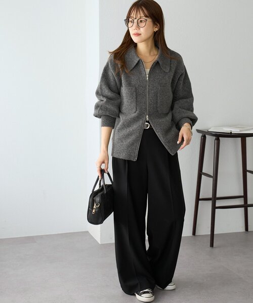 ニットアウター ダブルジップニットジャケット（カーディガン/ボレロ）｜DISCOAT