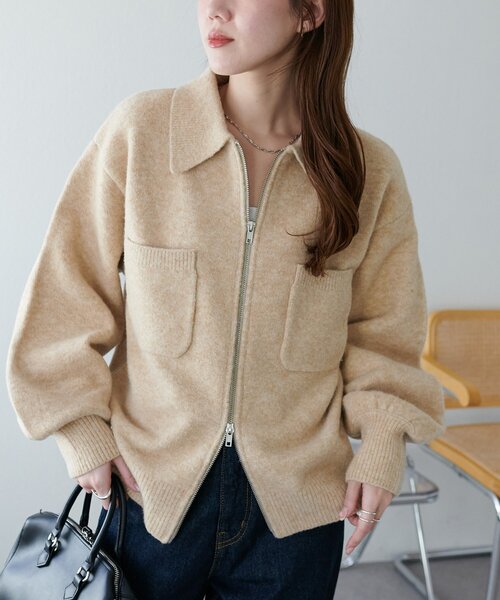 ダブルジップニットジャケット（カーディガン/ボレロ）｜DISCOAT