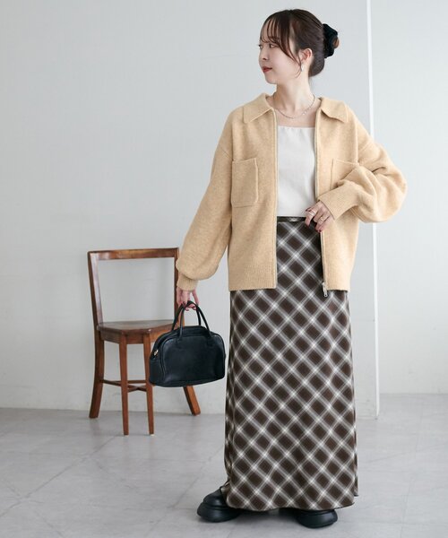 ニットアウター ダブルジップニットジャケット（カーディガン/ボレロ）｜DISCOAT