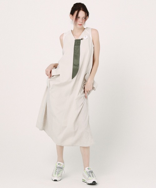 bedsidedrama(ベットサイドドラマ)の「Mixed Military Dress(ワンピース・レディース・ナチュラル/ブラック・1)」の4枚目の写真