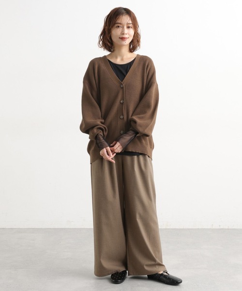 セール】12ゲージ畦Vネックニットカーディガン（カーディガン/ボレロ