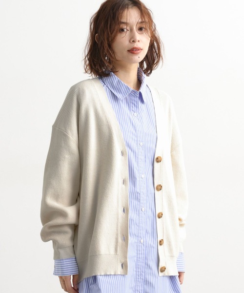 セール】12ゲージ畦Vネックニットカーディガン（カーディガン/ボレロ