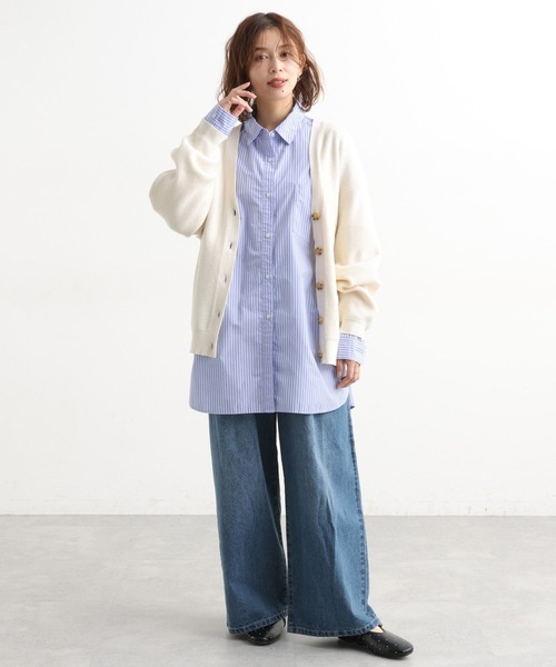 セール】12ゲージ畦Vネックニットカーディガン（カーディガン/ボレロ