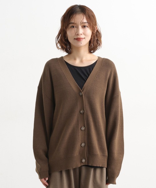 studio CLIP（スタディオクリップ）の「12ゲージ畦Vネックニットカーディガン（カーディガン/ボレロ・レディース・ピンク/ブラウン/チャコール/アイボリー・FREE）」の13枚目の写真