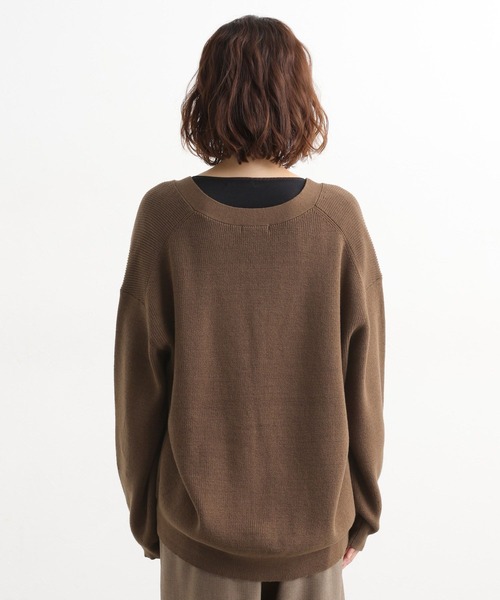 セール】12ゲージ畦Vネックニットカーディガン（カーディガン/ボレロ