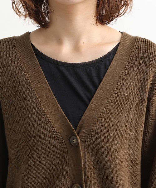 studio CLIP（スタディオクリップ）の「12ゲージ畦Vネックニットカーディガン（カーディガン/ボレロ・レディース・ピンク/ブラウン/チャコール/アイボリー・FREE）」の17枚目の写真