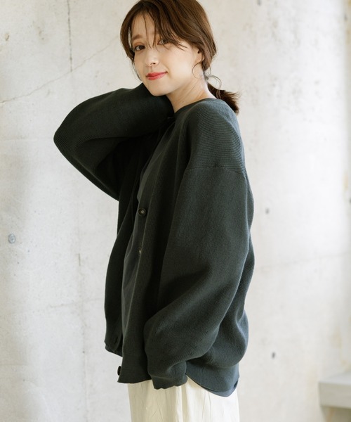 ガーディアンさん専用 セール】12ゲージ畦Vネックニットカーディガン（カーディガン/ボレロ