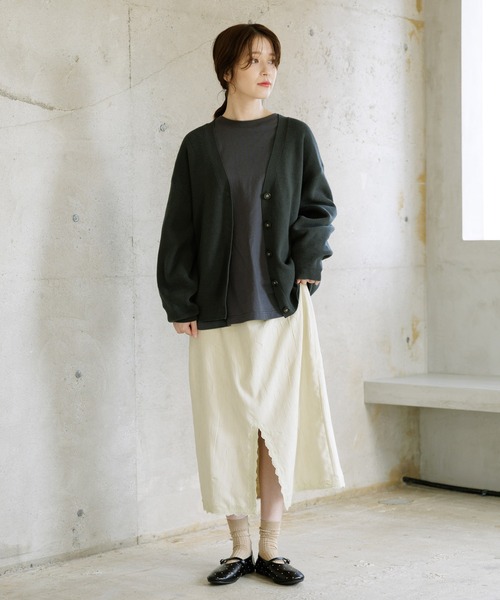 12ゲージ畦Vネックニットカーディガン（カーディガン/ボレロ）｜studio