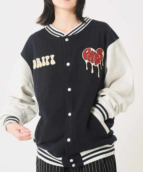 CORISCO(コリスコ)の「裏起毛サガラ刺繍スタジャン(M1)(スタジャン・メンズ・ネイビー/ブラック・MEDIUM/LARGE/X-LARGE)」の1枚目の写真