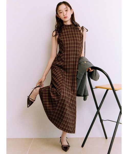 アメスリチェックワンピース（ワンピース）｜LILY BROWN（リリー