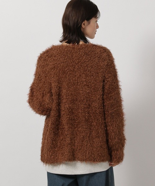 LAKOLE（ラコレ）の「ネップフェザーVネックカーディガン / 587293（カーディガン/ボレロ・レディース・アイボリー/チャコール/ブラウン・FREE）」の11枚目の写真