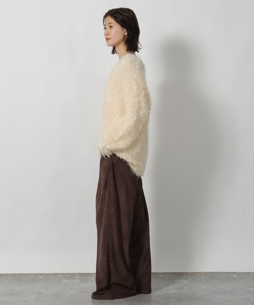 LAKOLE（ラコレ）の「ネップフェザーVネックカーディガン / 587293（カーディガン/ボレロ・レディース・アイボリー/チャコール/ブラウン・FREE）」の13枚目の写真