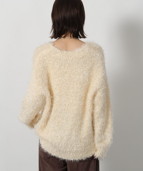 LAKOLE（ラコレ）の「ネップフェザーVネックカーディガン / 587293（カーディガン/ボレロ・レディース・アイボリー/チャコール/ブラウン・FREE）」の17枚目の写真