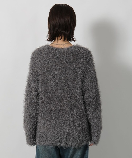 LAKOLE（ラコレ）の「ネップフェザーVネックカーディガン / 587293（カーディガン/ボレロ・レディース・アイボリー/チャコール/ブラウン・FREE）」の20枚目の写真