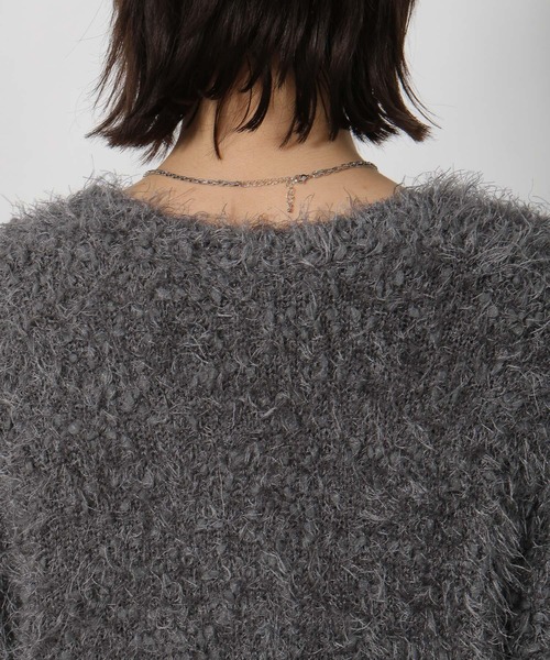 LAKOLE（ラコレ）の「ネップフェザーVネックカーディガン / 587293（カーディガン/ボレロ・レディース・アイボリー/チャコール/ブラウン・FREE）」の21枚目の写真