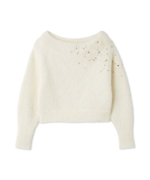 セール】アルパカシャギービジューオフショルニット（ニット/セーター