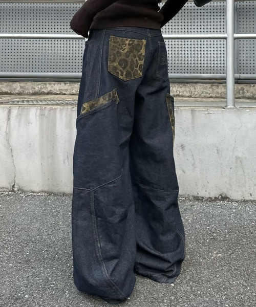 yuue' ( wear )（ユーイ）の「レオパードデザインポケットカーブワイドデニムパンツ（デニムパンツ・レディース・ブルー系その他・S/M/L）」の3枚目の写真