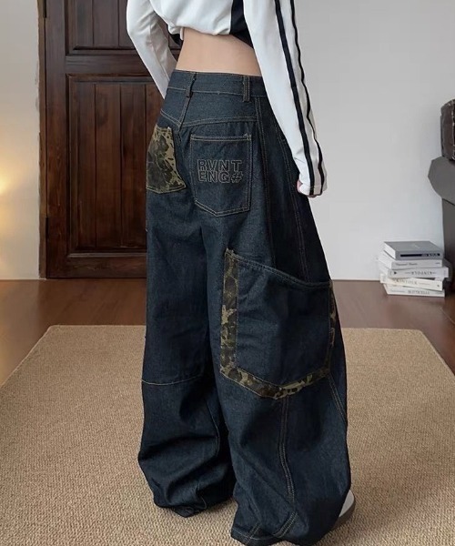 yuue' ( wear )（ユーイ）の「レオパードデザインポケットカーブワイドデニムパンツ（デニムパンツ・レディース・ブルー系その他・S/M/L）」の7枚目の写真