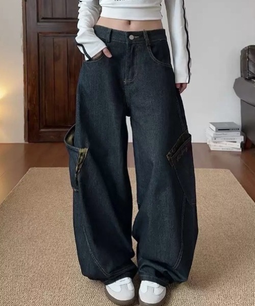 yuue' ( wear )（ユーイ）の「レオパードデザインポケットカーブワイドデニムパンツ（デニムパンツ・レディース・ブルー系その他・S/M/L）」の9枚目の写真