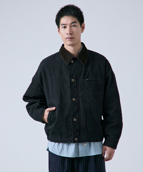 B.C STOCK(ベーセーストック)の「【PLANET OF EARTH】ヘビーダック パテッドブルゾン(ミリタリージャケット・メンズ・ブラウン/ベージュ/ブラック・MEDIUM/LARGE)」の5枚目の写真