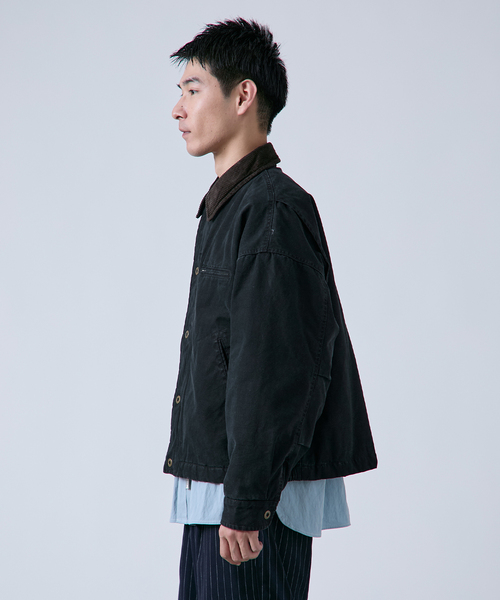 B.C STOCK(ベーセーストック)の「【PLANET OF EARTH】ヘビーダック パテッドブルゾン(ミリタリージャケット・メンズ・ブラウン/ベージュ/ブラック・MEDIUM/LARGE)」の6枚目の写真