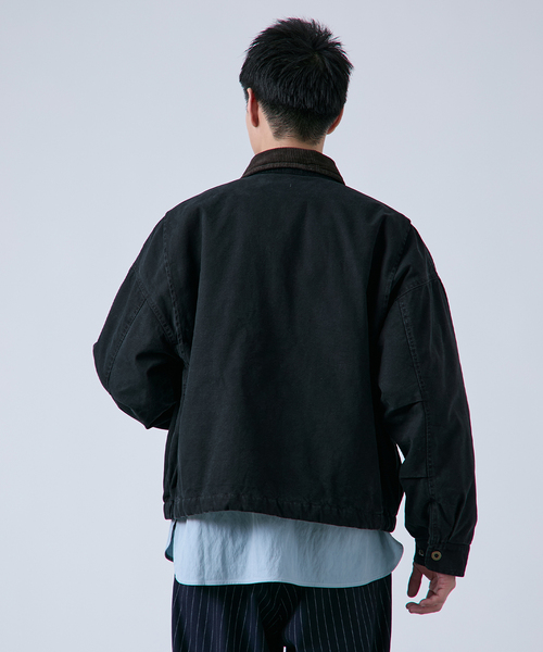 B.C STOCK(ベーセーストック)の「【PLANET OF EARTH】ヘビーダック パテッドブルゾン(ミリタリージャケット・メンズ・ブラウン/ベージュ/ブラック・MEDIUM/LARGE)」の7枚目の写真