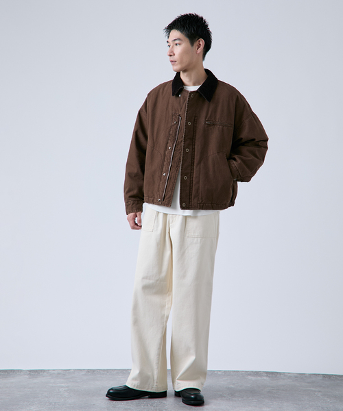 B.C STOCK(ベーセーストック)の「【PLANET OF EARTH】ヘビーダック パテッドブルゾン(ミリタリージャケット・メンズ・ブラウン/ベージュ/ブラック・MEDIUM/LARGE)」の8枚目の写真