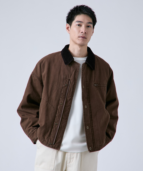 B.C STOCK(ベーセーストック)の「【PLANET OF EARTH】ヘビーダック パテッドブルゾン(ミリタリージャケット・メンズ・ブラウン/ベージュ/ブラック・MEDIUM/LARGE)」の9枚目の写真