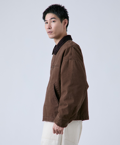 B.C STOCK(ベーセーストック)の「【PLANET OF EARTH】ヘビーダック パテッドブルゾン(ミリタリージャケット・メンズ・ブラウン/ベージュ/ブラック・MEDIUM/LARGE)」の10枚目の写真