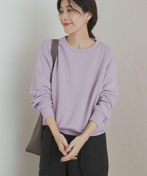 URBAN RESEARCH DOORS（アーバンリサーチドアーズ）の「速乾裏毛サイドポケットプルオーバー（Tシャツ/カットソー・レディース・ナチュラル/チャコールグレー/パープル・MEDIUM）」の13枚目の写真