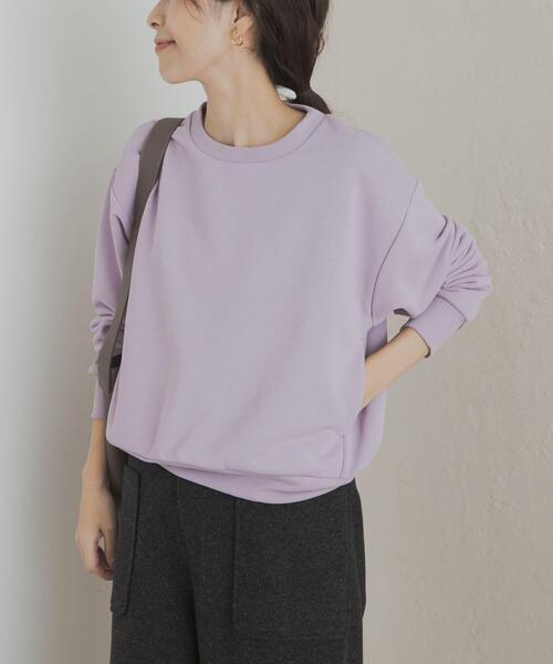 URBAN RESEARCH DOORS（アーバンリサーチドアーズ）の「速乾裏毛サイドポケットプルオーバー（Tシャツ/カットソー・レディース・ナチュラル/チャコールグレー/パープル・MEDIUM）」の15枚目の写真