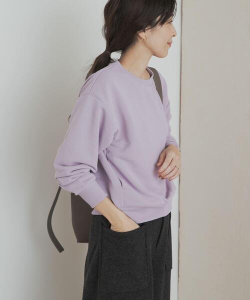 URBAN RESEARCH DOORS（アーバンリサーチドアーズ）の「速乾裏毛サイドポケットプルオーバー（Tシャツ/カットソー・レディース・ナチュラル/チャコールグレー/パープル・MEDIUM）」の18枚目の写真