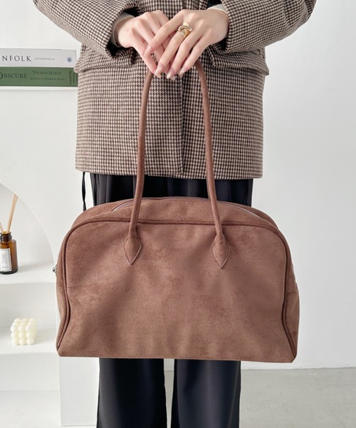 CLEA（クレア）の「【A4サイズ対応】スウェードライクボストンバッグ（ボストンバッグ・レディース・ベージュ/ブラック/ワインレッド/ブラウン・FREE）」の17枚目の写真