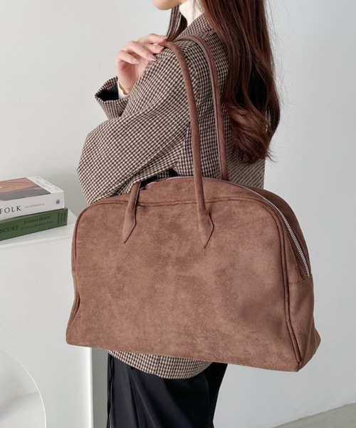 CLEA（クレア）の「【A4サイズ対応】スウェードライクボストンバッグ（ボストンバッグ・レディース・ベージュ/ブラック/ワインレッド/ブラウン・FREE）」の15枚目の写真