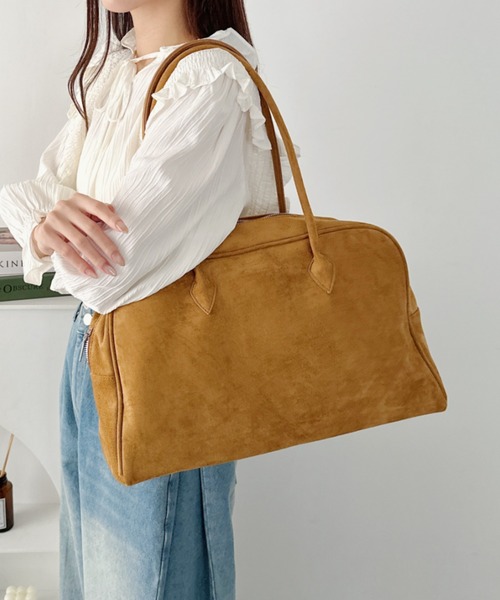 CLEA（クレア）の「【A4サイズ対応】スウェードライクボストンバッグ（ボストンバッグ・レディース・ベージュ/ブラック/ワインレッド/ブラウン・FREE）」の20枚目の写真