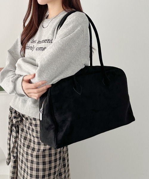 CLEA（クレア）の「【A4サイズ対応】スウェードライクボストンバッグ（ボストンバッグ・レディース・ベージュ/ブラック/ワインレッド/ブラウン・FREE）」の8枚目の写真