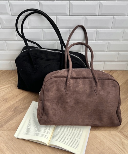 CLEA（クレア）の「【A4サイズ対応】スウェードライクボストンバッグ（ボストンバッグ・レディース・ベージュ/ブラック/ワインレッド/ブラウン・FREE）」の6枚目の写真