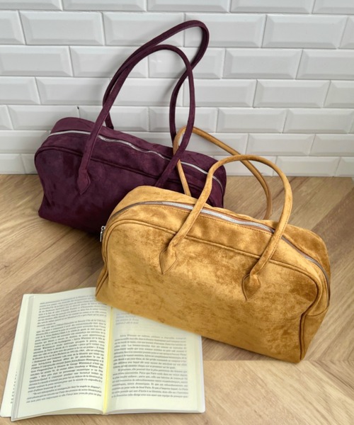 CLEA（クレア）の「【A4サイズ対応】スウェードライクボストンバッグ（ボストンバッグ・レディース・ベージュ/ブラック/ワインレッド/ブラウン・FREE）」の7枚目の写真