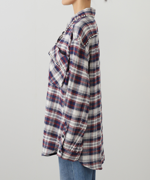 OPEN Yy(オープンワイワイ)の「【OPEN YY / オープンワイワイ】 Woven BEADED POCKET SHIRT YY254ST001(シャツ/ブラウス・レディース・レッド/ブラウン・SMALL/MEDIUM)」の20枚目の写真
