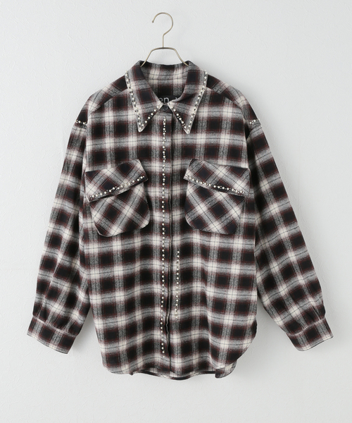 OPEN Yy(オープンワイワイ)の「【OPEN YY / オープンワイワイ】 Woven BEADED POCKET SHIRT YY254ST001(シャツ/ブラウス・レディース・レッド/ブラウン・SMALL/MEDIUM)」の12枚目の写真
