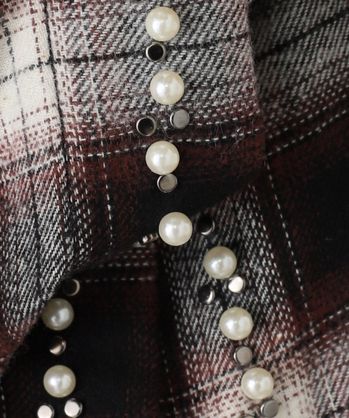 OPEN Yy(オープンワイワイ)の「【OPEN YY / オープンワイワイ】 Woven BEADED POCKET SHIRT YY254ST001(シャツ/ブラウス・レディース・レッド/ブラウン・SMALL/MEDIUM)」の14枚目の写真
