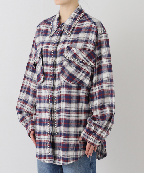 OPEN Yy(オープンワイワイ)の「【OPEN YY / オープンワイワイ】 Woven BEADED POCKET SHIRT YY254ST001(シャツ/ブラウス・レディース・レッド/ブラウン・SMALL/MEDIUM)」の16枚目の写真