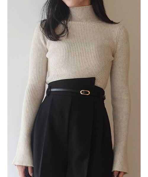 LAGUNAMOON（ラグナムーン）の「【WEB限定】メランジタートルニット（ニット/セーター・レディース・ベージュ/ライトグリーン/ブラック・FREE）」の2枚目の写真